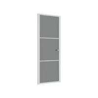 vidaxl porte intérieure 76x201,5 cm blanc verre esg et aluminium