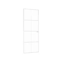 vidaxl porte d'intérieur blanc 76x201,5 cm trempé verre aluminium fin