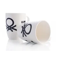 tasses benetton set 4 mugs 360ml porcelaine new bone china avec logo noir et blanc benetton be-0258