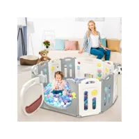 giantex parc bébé pliable barrière de sécurité en plastique avec jouets et porte barrière de jeux pour enfants