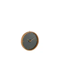 horloge murale ronde bois/verre marron/noir small