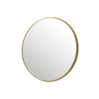 miroir rond bord haut metal/verre or large