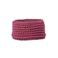 homescapes petit panier rond tressé en tricot prune - 37 x 21 cm sf2018a