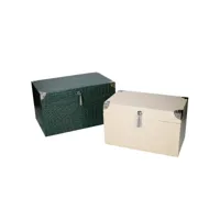 boîte en bois 1-2 recouverte de cuir écologique rectangulaire cm35x22h20