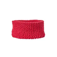 homescapes petit panier rond tressé en tricot rouge - 37 x 21 cm sf1370a
