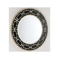 miroir mural rond verre noir et blanc octy 110