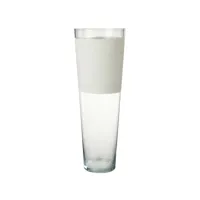 vase delph verre transparent/blanc extralarge