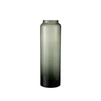 vase droit long verre gris large