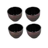 4 tasses en fonte noir et bronze 0,15 l tas4-4