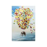 tableau en verre éléphant ballons 100x150cm