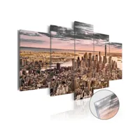 paris prix - tableau sur verre acrylique new york city : morning sky 100 x 200 cm