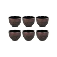 6 tasses en fonte de chine noir & bronze 15 cl #kit