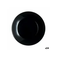 assiette plate luminarc zelie noir verre 25 cm (24 unités)
