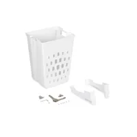 emuca panier à linge avec système de porte basculante, pour module 450 mm laundry, plastique et acier, blanc 8500915
