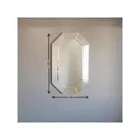 miroir décoratif hexagone beketa 60x100cm verre trempé argent