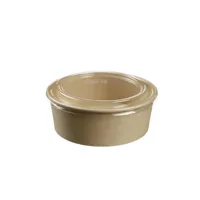 bowl en fibre de bambou avec couvercle pet 750 ml - lot de 300 - natural bambou -  - bambou x65mm