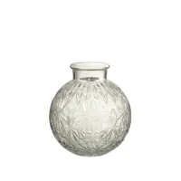 vase boule taille verre transparent large
