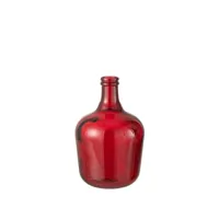 vase dame jeanne en verre rouge 26x26x42 cm