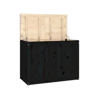 vidaxl boîte à linge noir 88,5x44x66 cm bois massif de pin