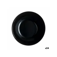 assiette creuse luminarc zelie noir verre 20 cm (24 unités)