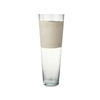 vase delph verre transparent/beige extralarge