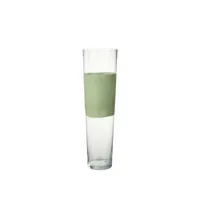 vase delph verre transparent/vert large
