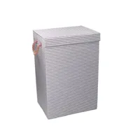 poubelle en tissu gris avec couvercle cm40x30h60