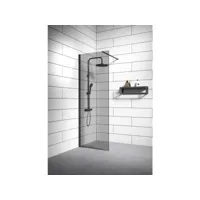 paroi de douche rizani - 50 x 200 cm - badplaats - noir - verre teinté