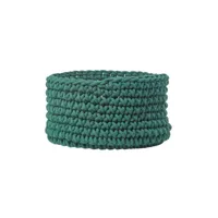 homescapes petit panier rond tressé en tricot vert anglais - 37 x 21 cm sf2019a