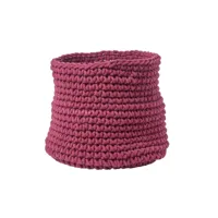 homescapes grand panier rond tressé en tricot prune - 42 x 37 cm sf2018b