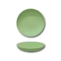 assiettes creuses porcelaine vert - d 22 cm - siviglia x 6