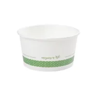 bol à soupe ou glace compostable 340 ou 450 ml - vegware - lot de 500 - carton biodégradable34 cl