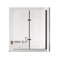 paroi baignoire austin 110 x 140 cm badplaats - noir - verre transparent
