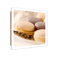 tableau macarons bois sur une assiette dpa/1-tyk/m_12645/40x40