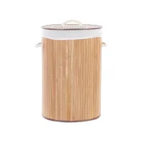 panier en bambou teinte bois clair 60 cm sannar 370614