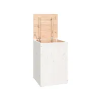 vidaxl boîte à linge blanc 44x44x66 cm bois massif de pin