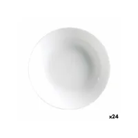 assiette creuse luminarc diwali 20 cm blanc verre (24 unités)