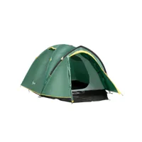 tente de camping 2-3 personnes montage facile 2 portes fenêtres dim. 3,25l x 1,83l x 1,3h m fibre verre polyester pe vert