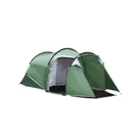 tente de camping 2-3 personnes montage facile 3 portes fenêtres dim. 4,26l x 2,06l x 1,54h m fibre verre polyester pe vert