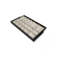 emuca kit de organiser de tiroirs, plateau auxiliaire et cadre de roulement soft close pour armoires, réglable, module 900mm, noir texturé 7029554