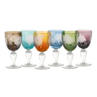 pols potten - peony verre à vin, multicolore (set de 6)