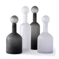 pols potten - bubbles & bottles carafe, noir mat & blanc (set de 4)
