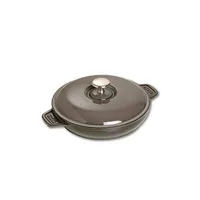 vaisselle generique staub fonte 1332018 assiette chaude ronde gris graphite 20 cm