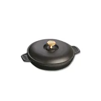vaisselle generique staub fonte 1332025 assiette chaude ronde noir mat 20 cm