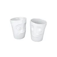 vaisselle tassen set de 2 mugs de 350ml joyeux et surpris