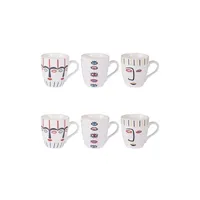 tasse et mugs table passion coffret de 6 tasses awa 23 cl - - blanc - porcelaine