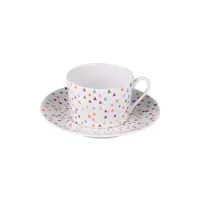 tasse et mugs table passion tasse à thé et sa sous-tasse manaos 22 cl (lot de 6) - - multicolore - porcelaine