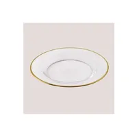 chauffe plat & assiette sklum pack de 4 assiettes plates en verre arely transparent 2,7 cm