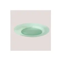 chauffe plat & assiette sklum lot de 4 assiettes plates en verre d'ainara vert ambrosía 2,7 cm