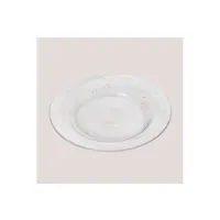 chauffe plat & assiette sklum pack de 4 assiettes plates en verre lyra transparent 2,7 cm